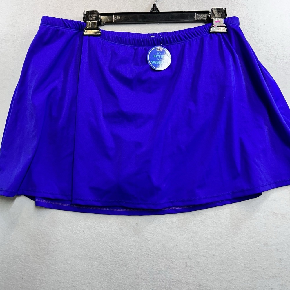 Swimsuits For All Swim Skirt Size 18 Blue Built In Brief